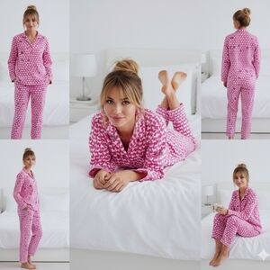 LOLA & COCO LA SENZA Classic Flannel Cotton PJ Set with Dog Print- NEW